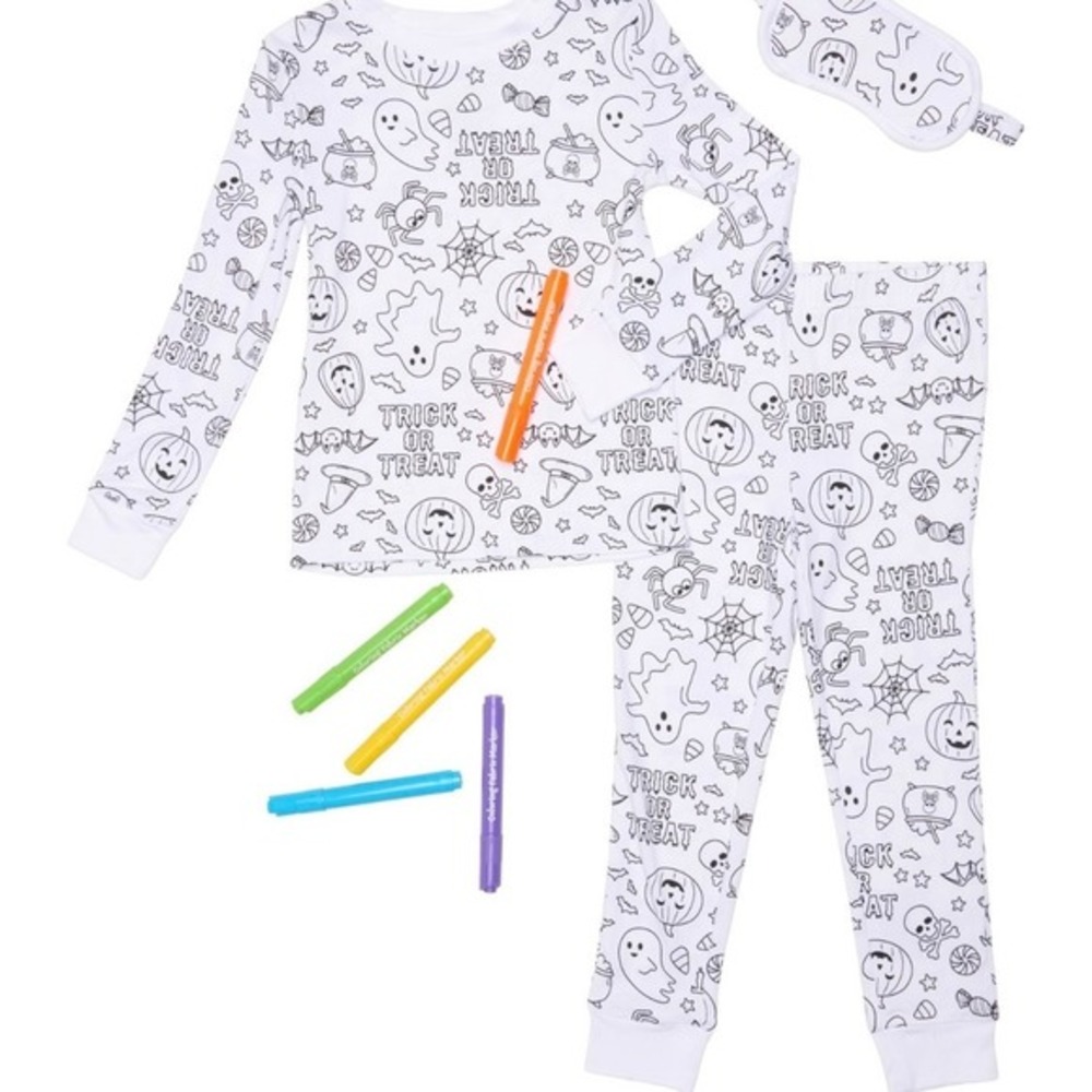 New‎ Tahari Kids Pajama Set Girls 4T Halloween Coloring Sleepwear PJs